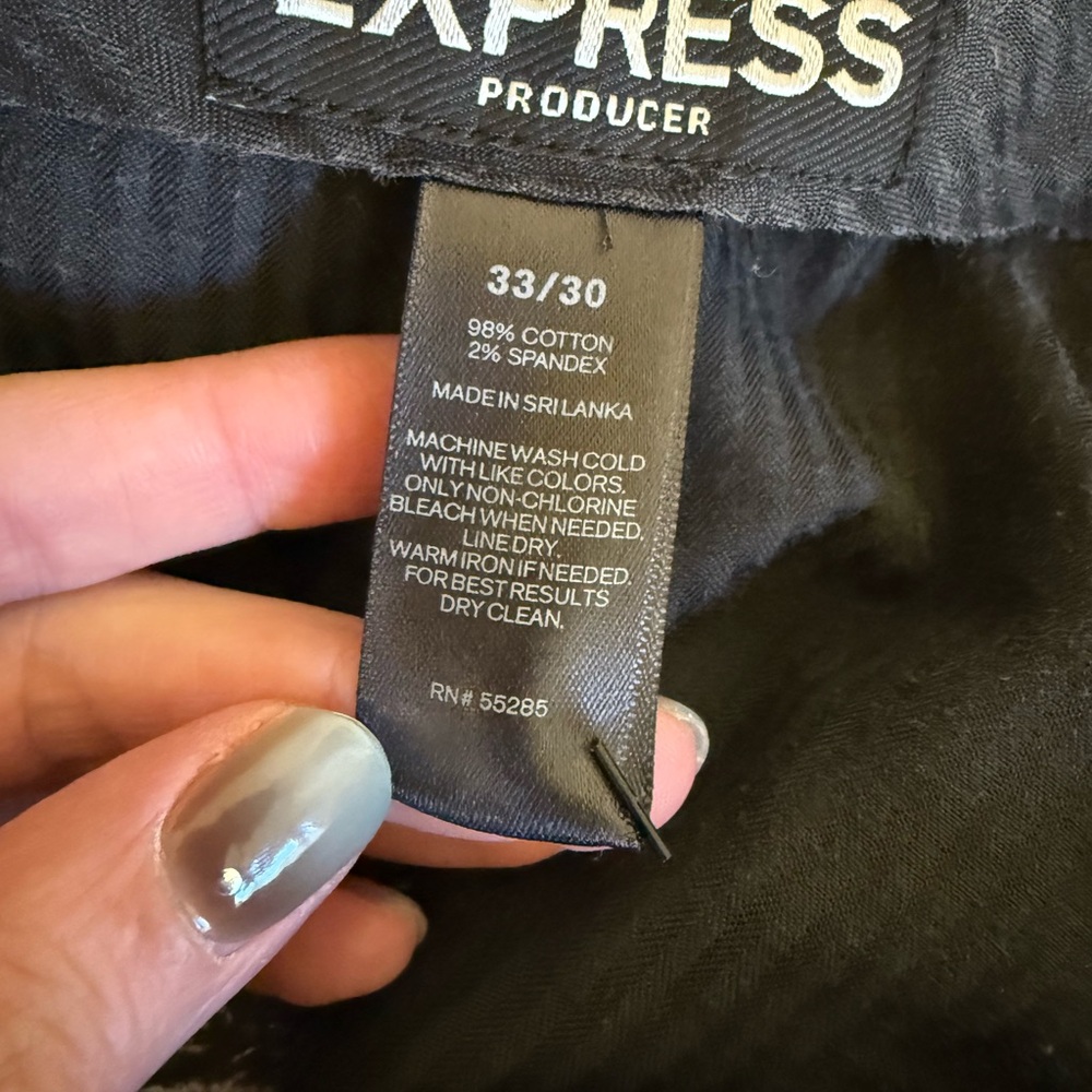 Express Men's Charcoal Chinos - Picture 3 of 4